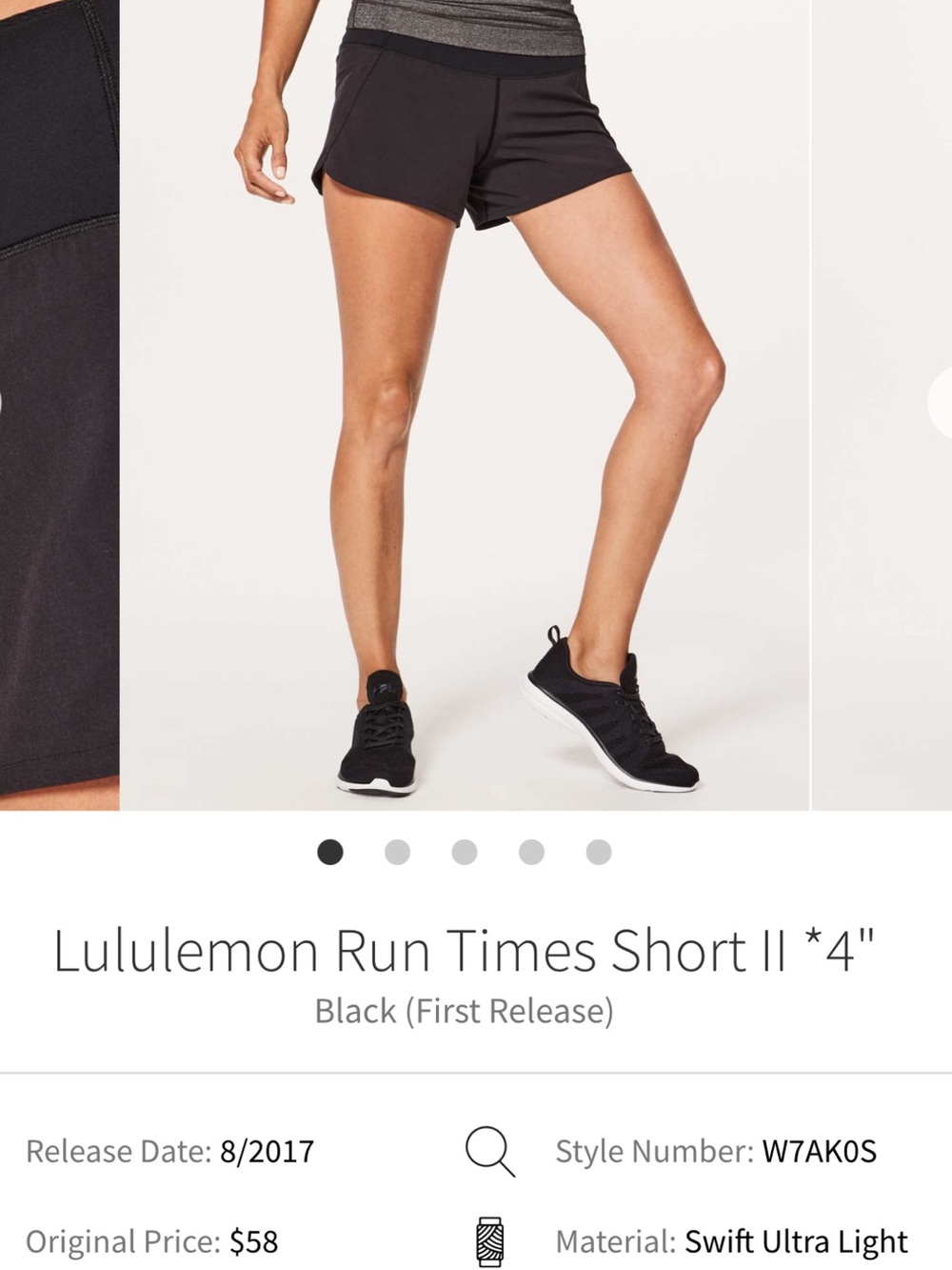 Lululemon Run Times Short II *4"
Black (First Release)